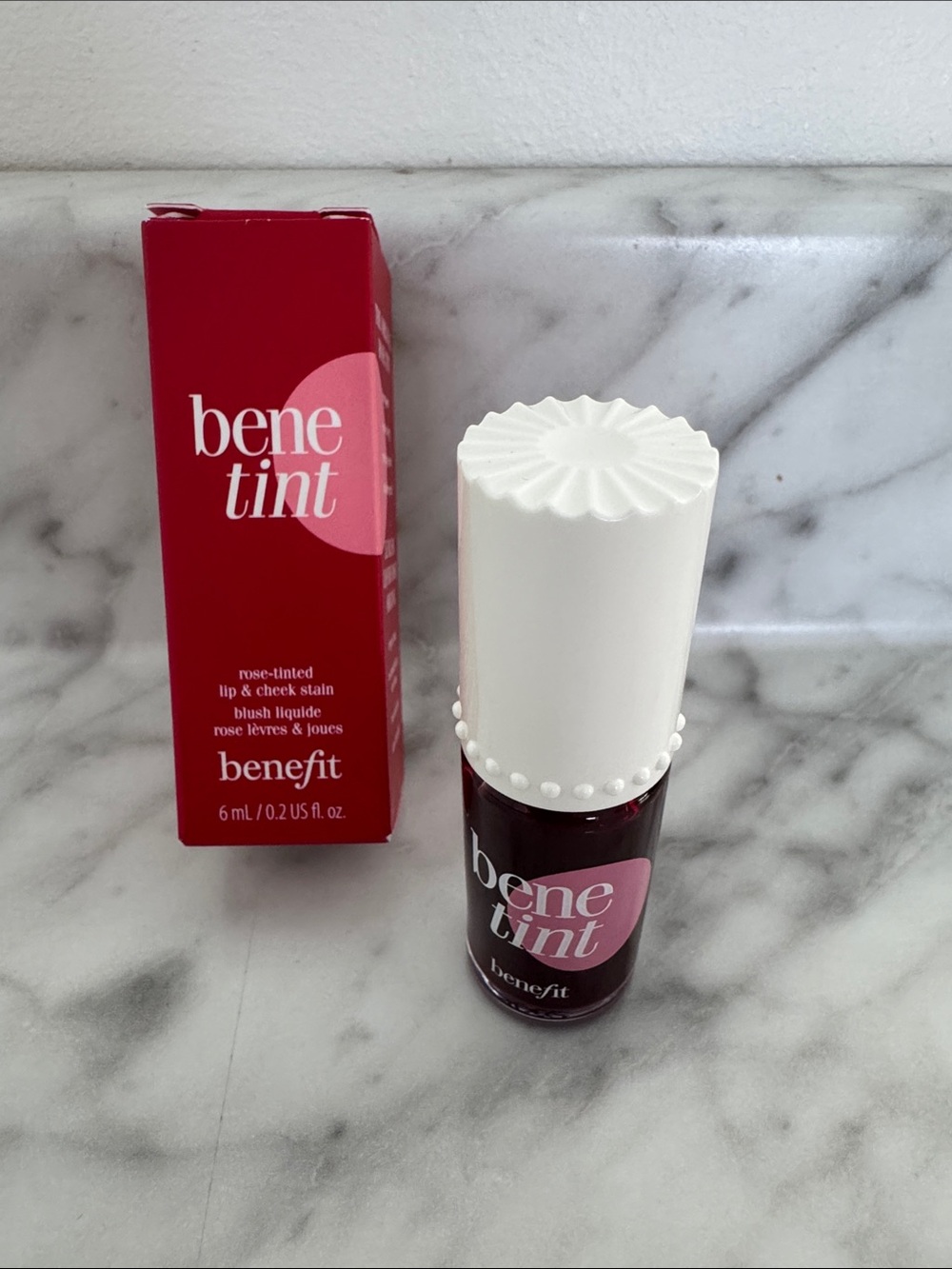 Benefit Benetint Lip & Cheek Stain - Deep Rose and White Accents